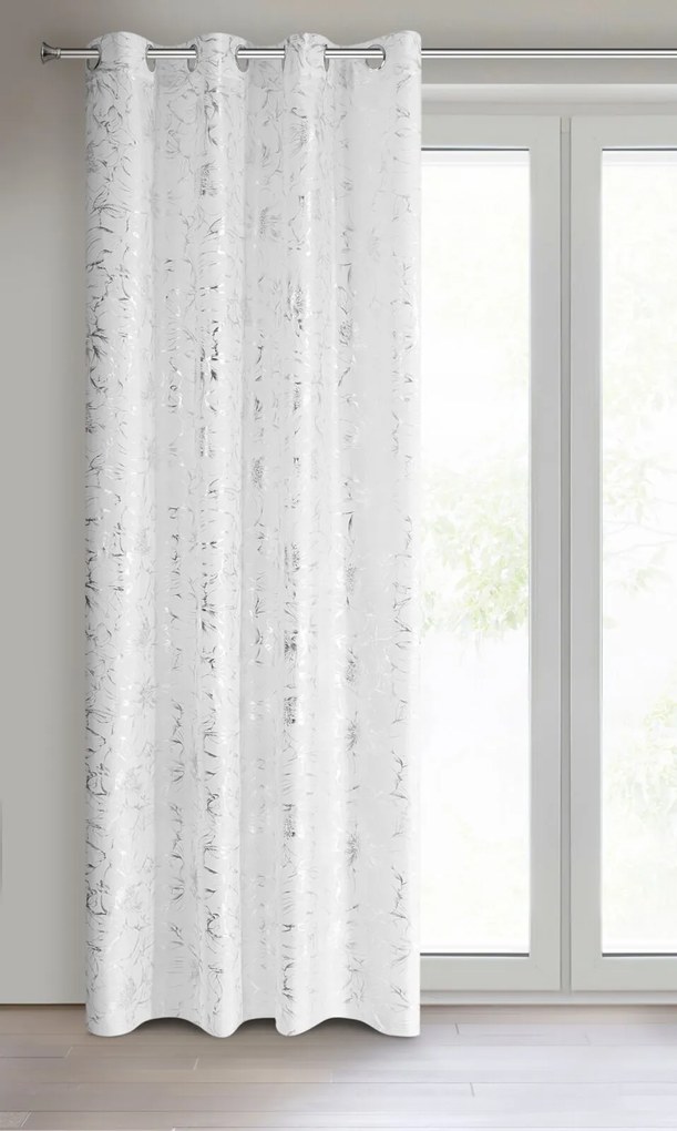 ZÁCLONA NA KRÚŽKOCH FEZA 140X250 CM BIELA