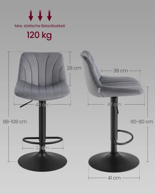 Set dvoch barových stoličiek LJB161GN01 (2ks)