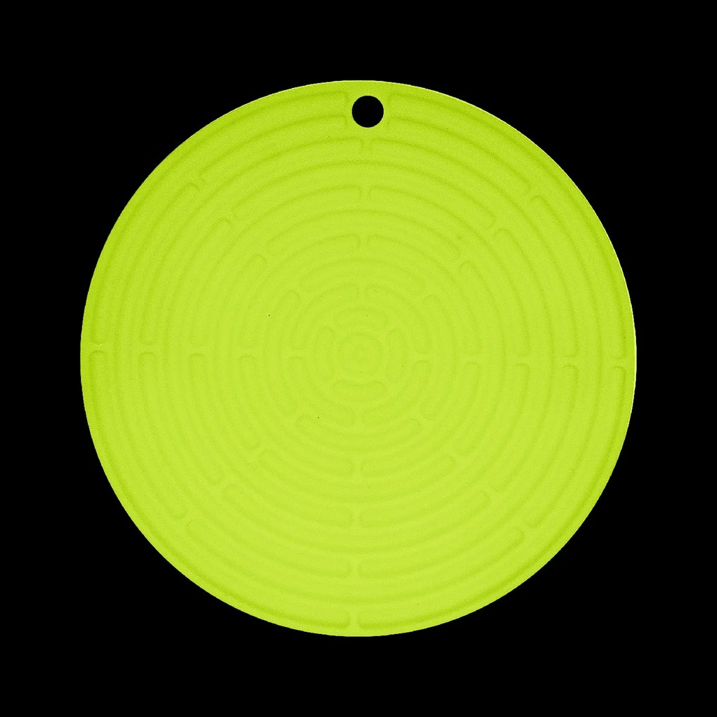 BISK Erga Basic, okrúhla silikónová kuchynská podložka 204x204x3 mm, žltá, ERG-03749