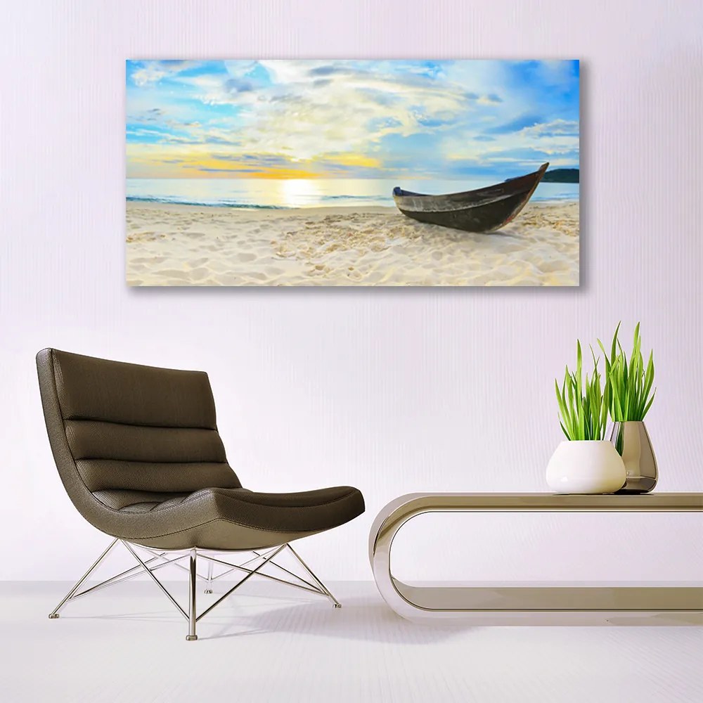 Obraz plexi Szklane loďku plaża morze 120x60 cm