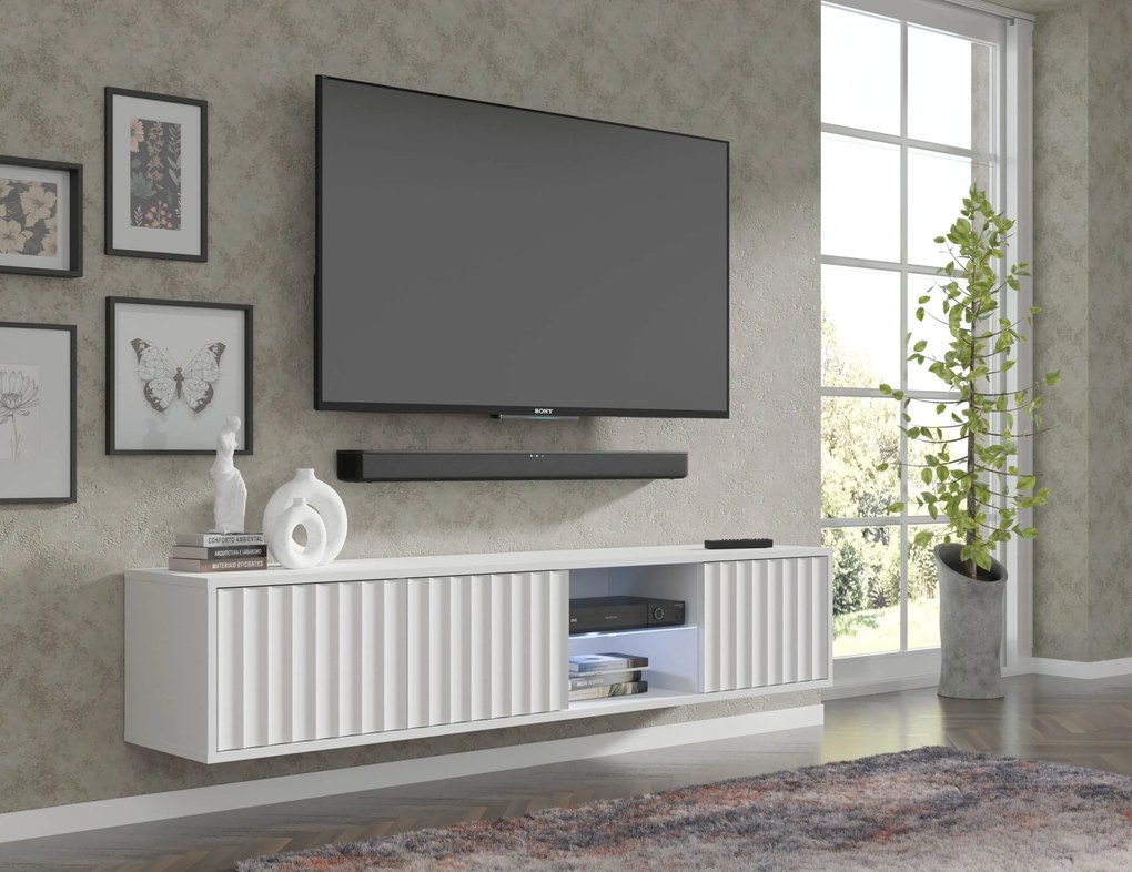 TV stolík/skrinka 156 Vinear (biela). Akcia -20%. Vlastná spoľahlivá doprava až k Vám domov. 1125132