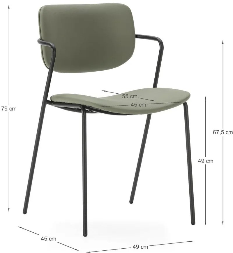 Kaki jedálenské stoličky v súprave 2 ks Maika – Marckeric