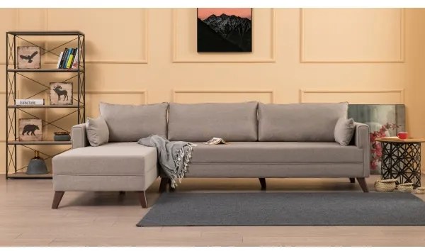 Rohová sedacia súprava KORFU do tvaru L, krémová, ľavé prevedenie