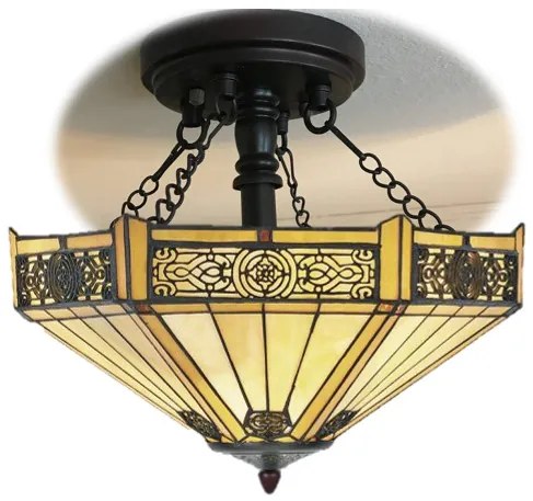 Stropnica na 4 retiazkach luster AFRIKA Ø40 vitráž Tiffany