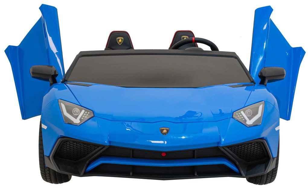 Autíčko Lamborghini Aventador SV na batérie pre 2 deti Modré + 2,4 GHz diaľkové ovládanie + EVA pena + audio LED