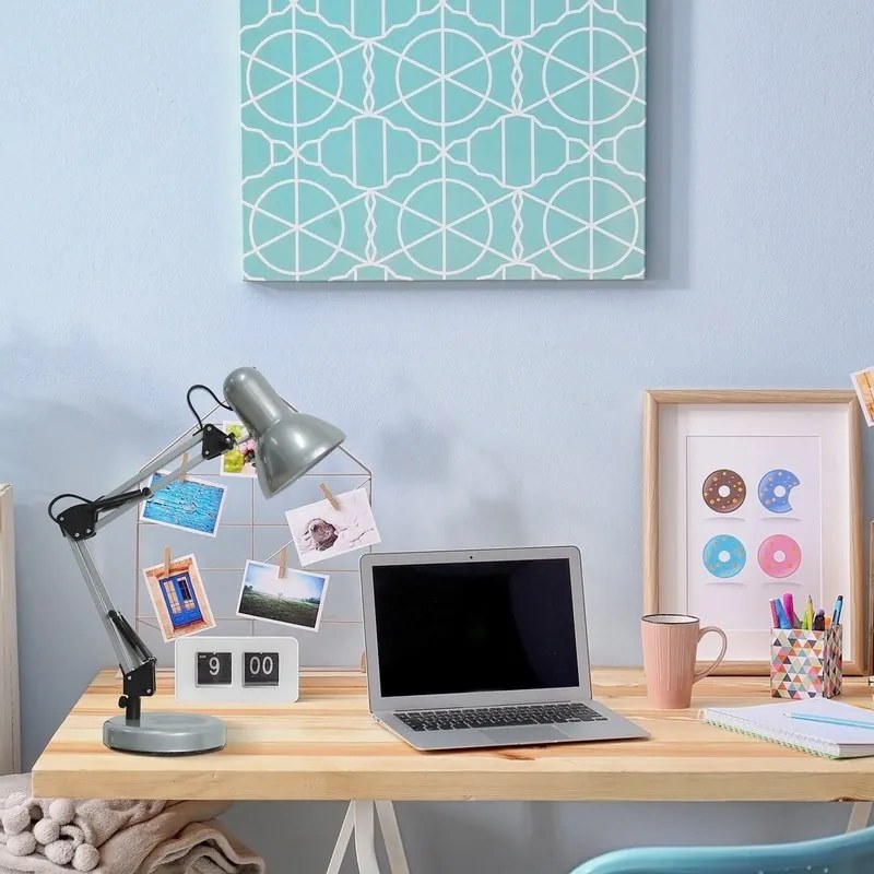 Rabalux SAMSON stolná lampa 60W | E27 | IP20 - strieborná