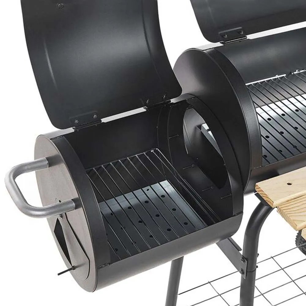 2 v 1 BBQ gril a smoker na drevené uhlie