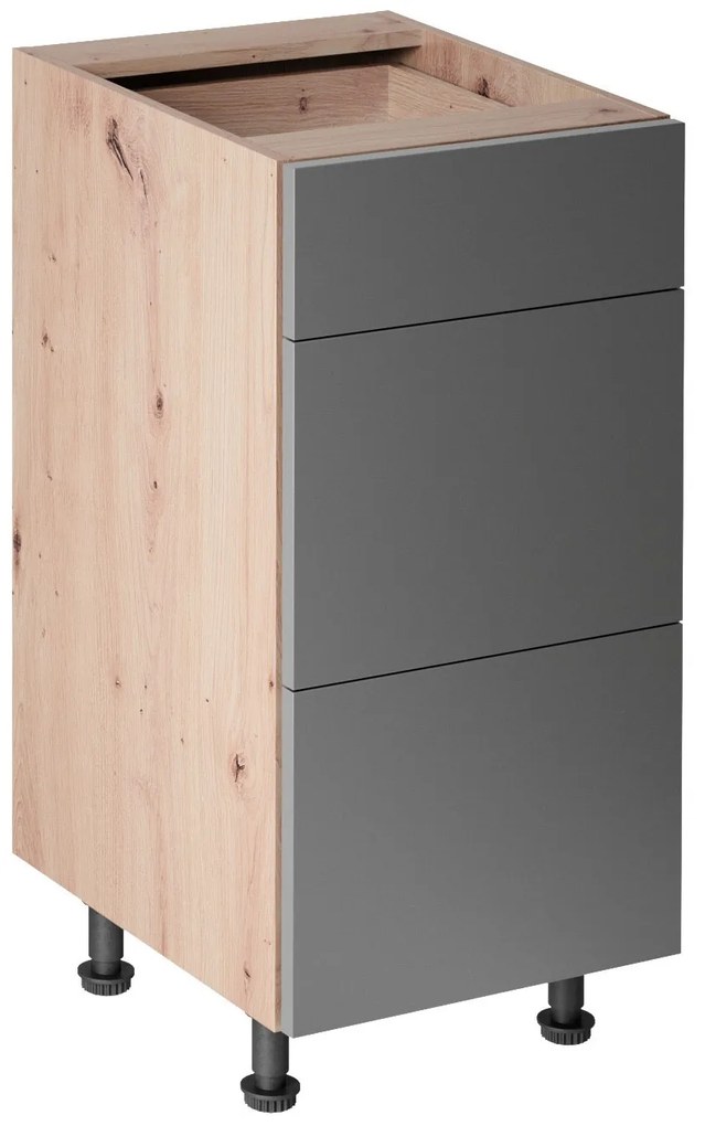 Kuchynská linka Langen 260 cm - tmavo šedá / dub artisan