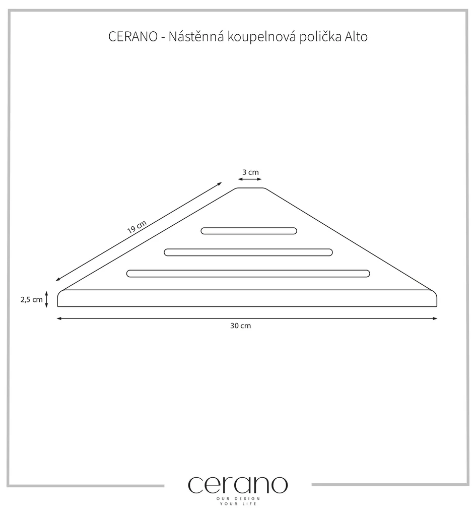 CERANO - Nástenná kúpeľňová polička Alto - chróm, CER-CER-479830