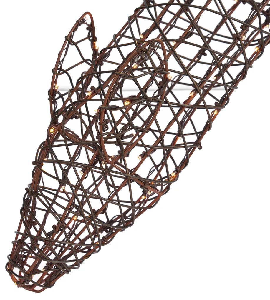 Stojacia lampa hnedá ratanová sob vrátane LED IP44 - Flossie