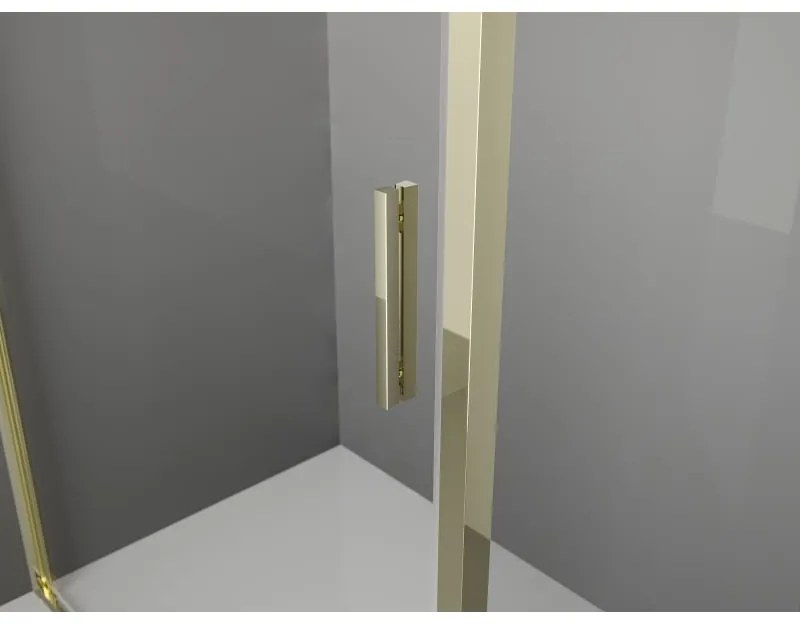 Mexen Exo, výklopný sprchový kút 70 x 90 cm, číre sklo, zlatá, 817-070-090-50-00