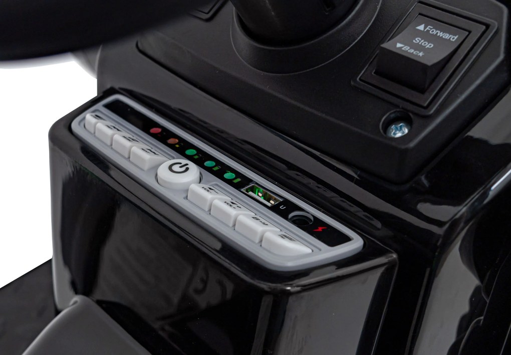 Ramiz Detský traktor na batérie žltý + pohyblivé rameno s lyžicou + diaľkové ovládanie + pomalý štart + FM rádio + LED