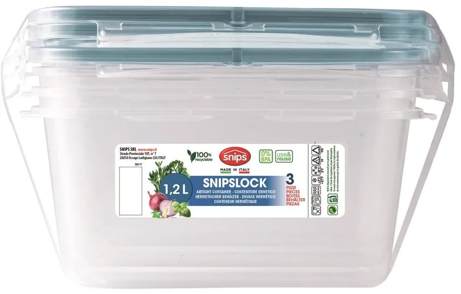 Potravinové škatuľky v súprave 3 ks Snipslock – Snips