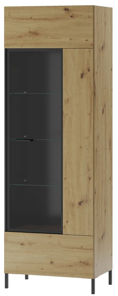 Vitrína Lorren 10 (dub artisan + čierna matná). Akcia -20%. Vlastná spoľahlivá doprava až k Vám domov. 1068164