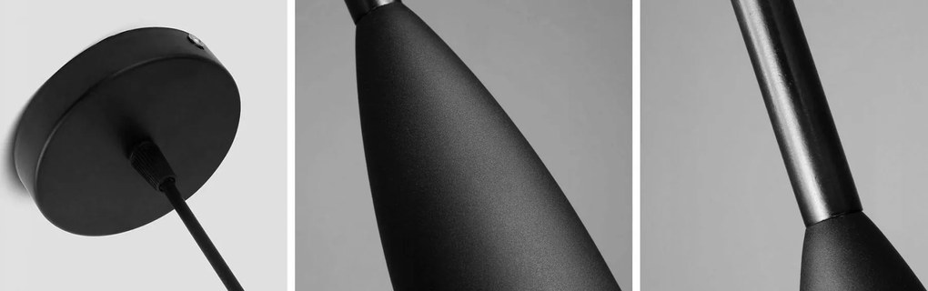 Stropné svietidlo LETIZ - šedé/čierne