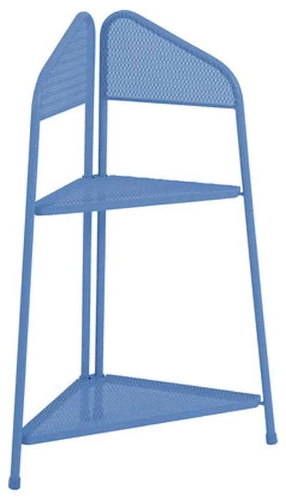 Modrá kovová rohová polica na balkón ADDU MWH, výška 100 cm