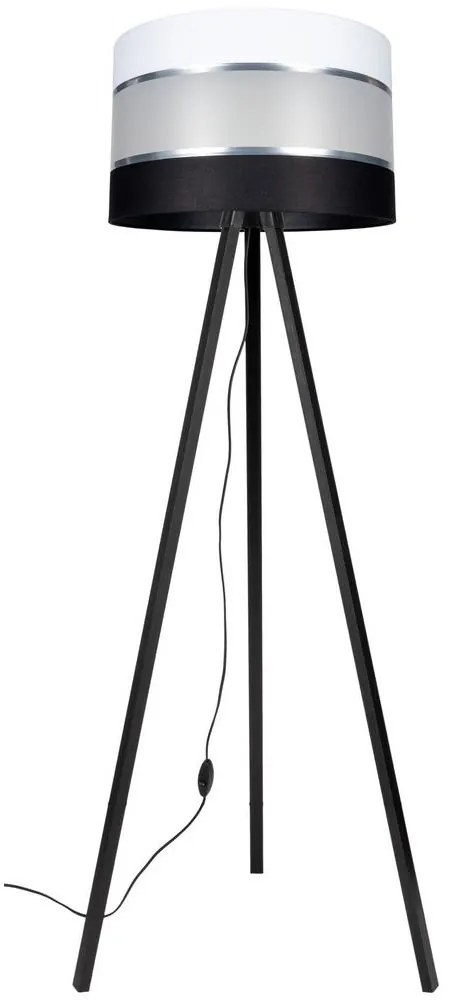 Stojacia lampa CORAL 1xE27/60W/230V wenge/čierna/biela/chróm