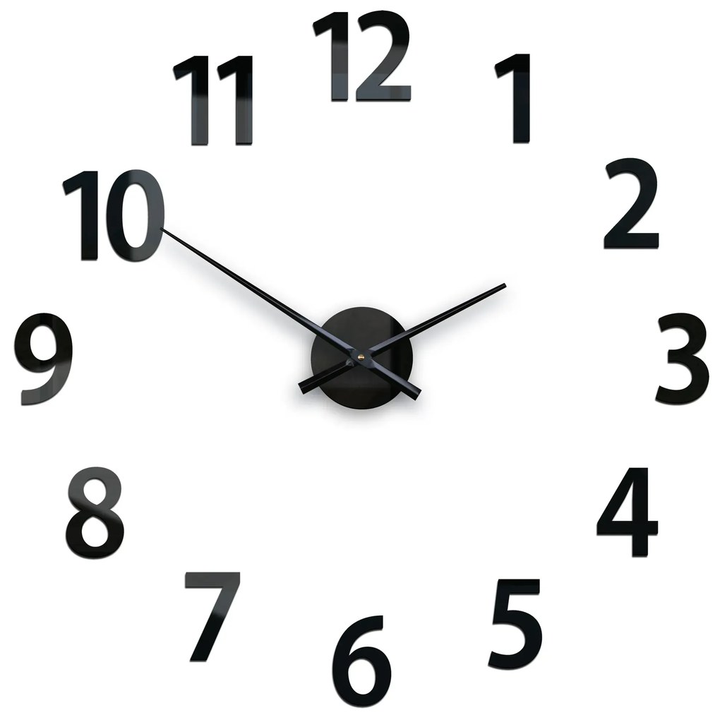 Nástěnné samolepící hodiny Amadeus 75 cm černé