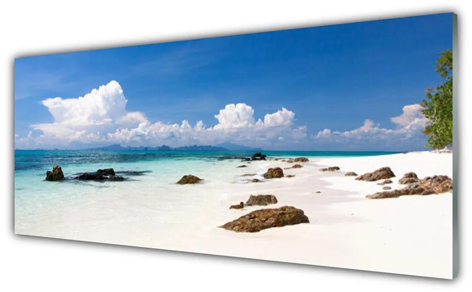 Obraz plexi Pláž kamene krajina 125x50 cm