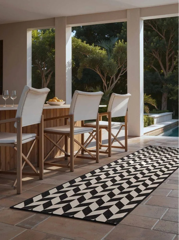 Čierny/krémovobiely vnútorný a vonkajší behúň 80x200 cm Haringey Terrick – Ted Baker