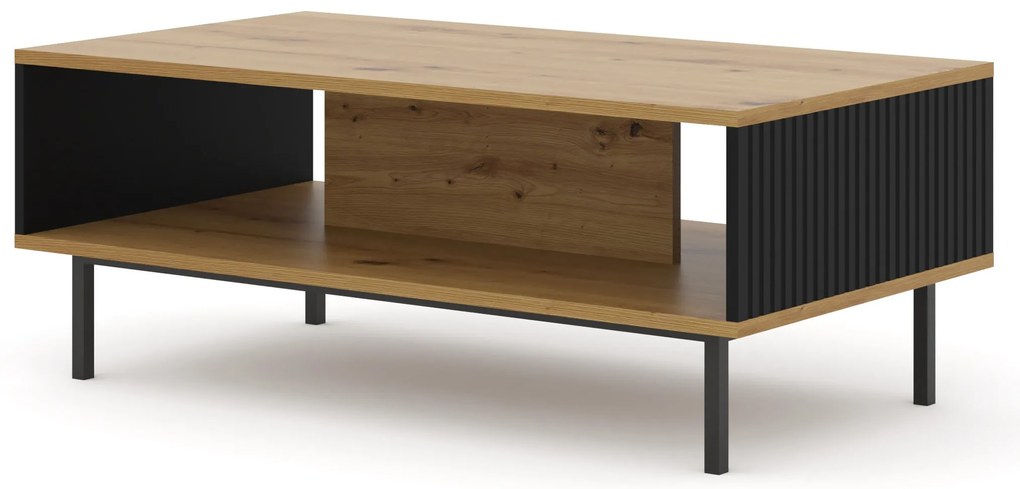 Konferenčný stolík Rowanna (dub artisan + čierna). Akcia -20%. Vlastná spoľahlivá doprava až k Vám domov. 1125026