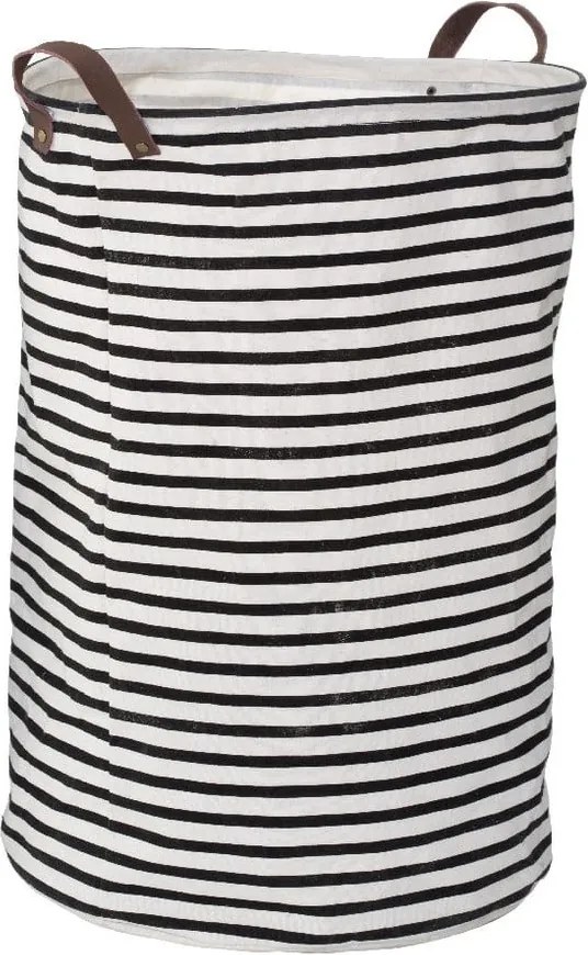 Čierno-biely pruhovaný kôš na bielizeň Premier Housewares Stripe, 69 l