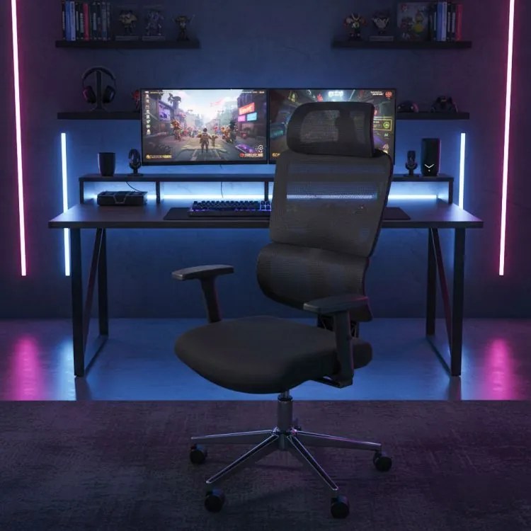 Ergonomická sieťovaná kancelárska stolička s nastaviteľnou opierkou hlavy
