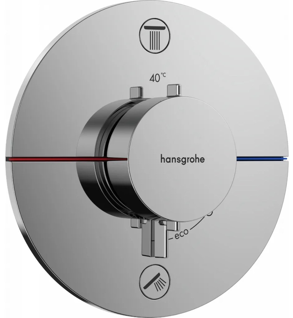Hansgrohe ShowerSelect Comfort S - Termostat pod omietku pre 2 spotrebiče s EN1717, chróm 15556000