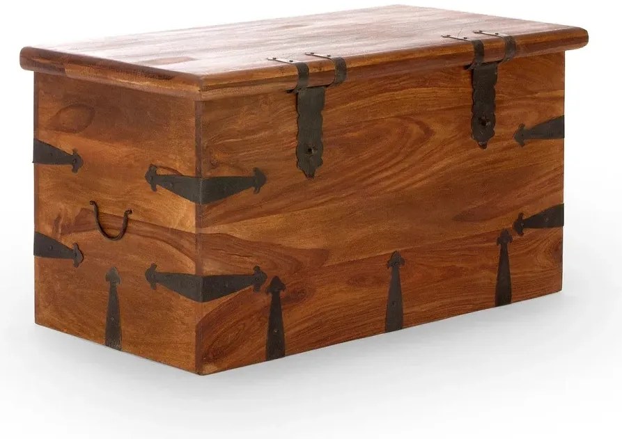furniture-nabytek.cz - Masívna truhlica Merlin I z palisandra, lakovaná, hnedá – 94×48×50 cm