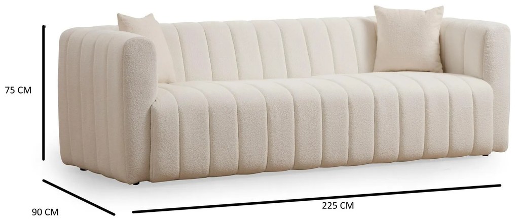 Pohovka trojsedačka Royulema (krémová). Akcia -19%. Vlastná spoľahlivá doprava až k Vám domov. 1106713