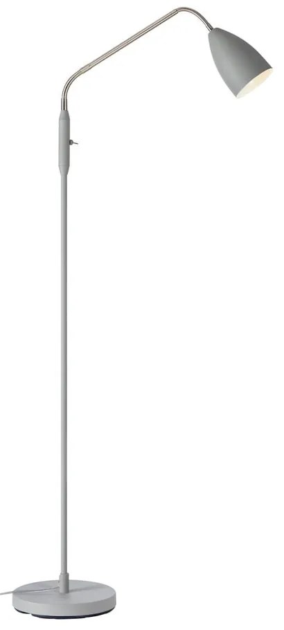 Sivá LED stmievateľná stojacia lampa s kovovým tienidlom (výška 140 cm) Patro – Markslöjd