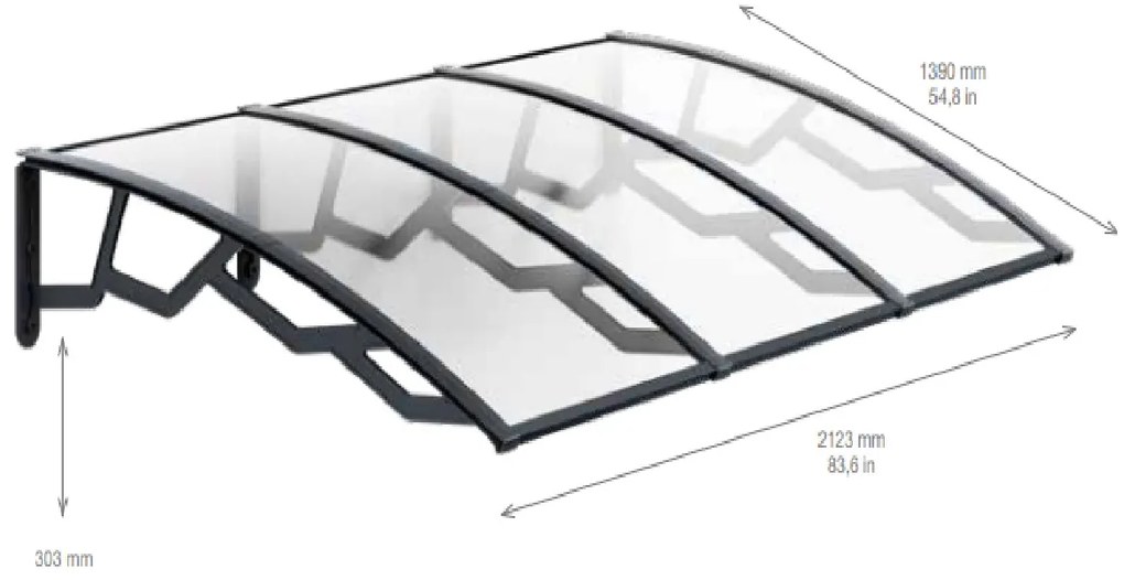 ARTPLAST Vchodová strieška 140x210cm, číra Poškodený obal: Nie