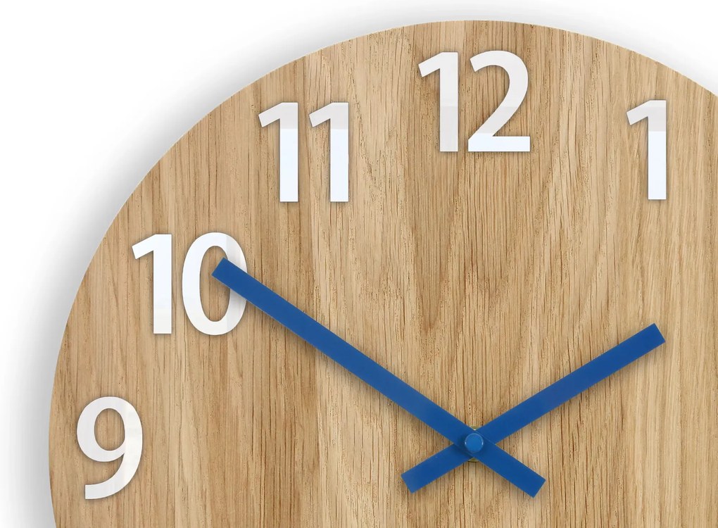 Dřevěné nástěnné hodiny Amadeus 33 cm modré/bílé