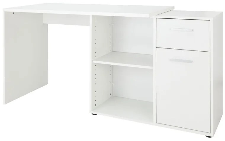 LIVARNO home Písací stôl so skrinkou, biela farba (850000308)