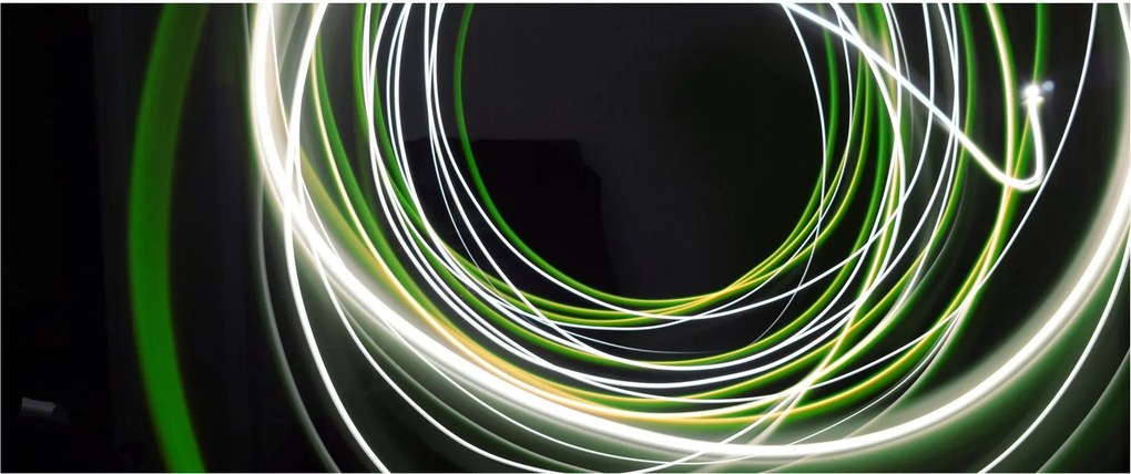 Obraz zelených čiar (120x50 cm)
