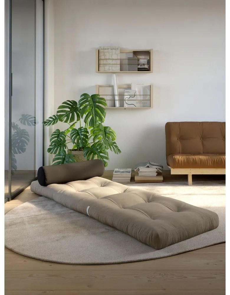 Sivohnedý futónový matrac 70x200 cm Wrap Mocca/Dark Grey – Karup Design
