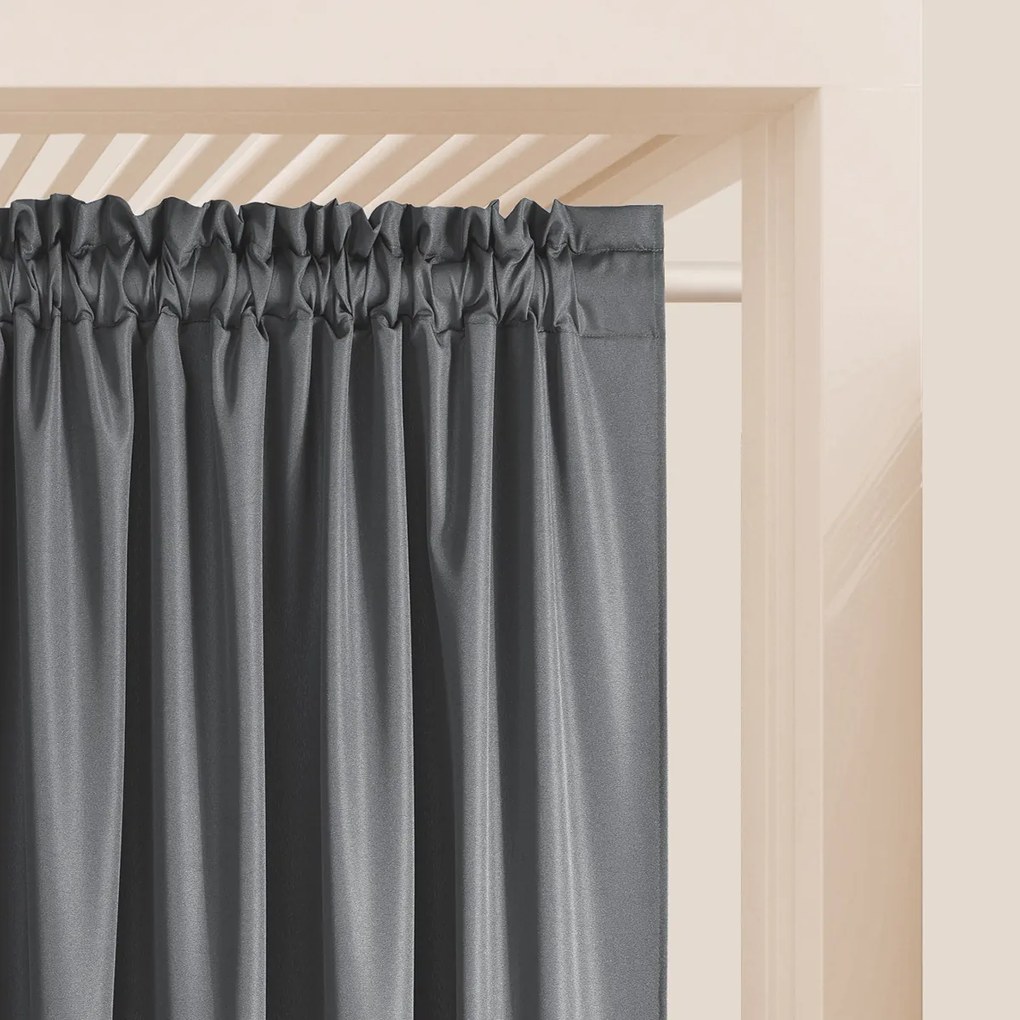 Room99 Záves na terasu AURA Na páske Farba: Hnedá, Veľkosť: 140 x 250 cm