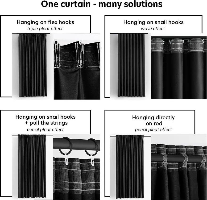 Čierny zamatový dimout záves 140x300 cm Velto – Filumi