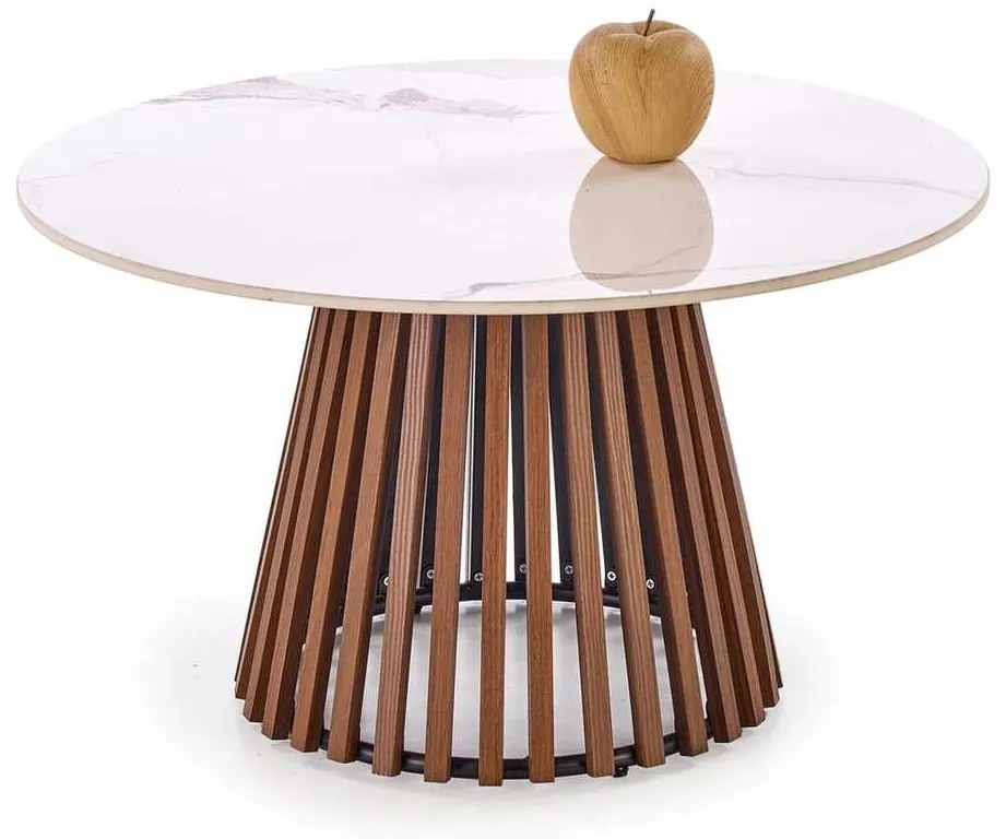 Konferenčný stolík Haskell, mramor / orech