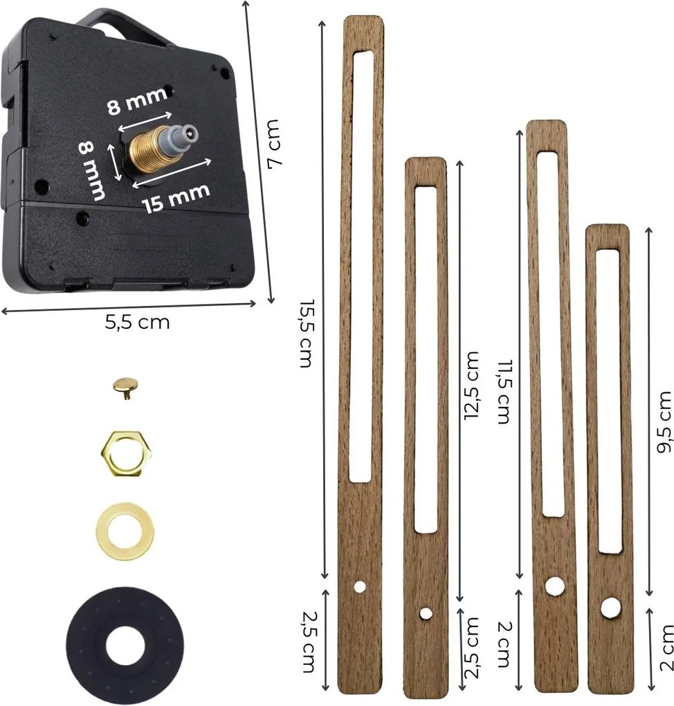 SENTOP | Minimalistické drevené ručičky s tichým chodom pre váš interiér | SENTOP R102