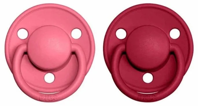 BIBS Okrúhle De Lux cumlíky 2ks Coral/Ruby 1