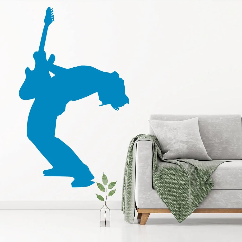 Veselá Stena Samolepka Silueta Rocker Farba: zelená, Veľkosť: 80 x 49 cm