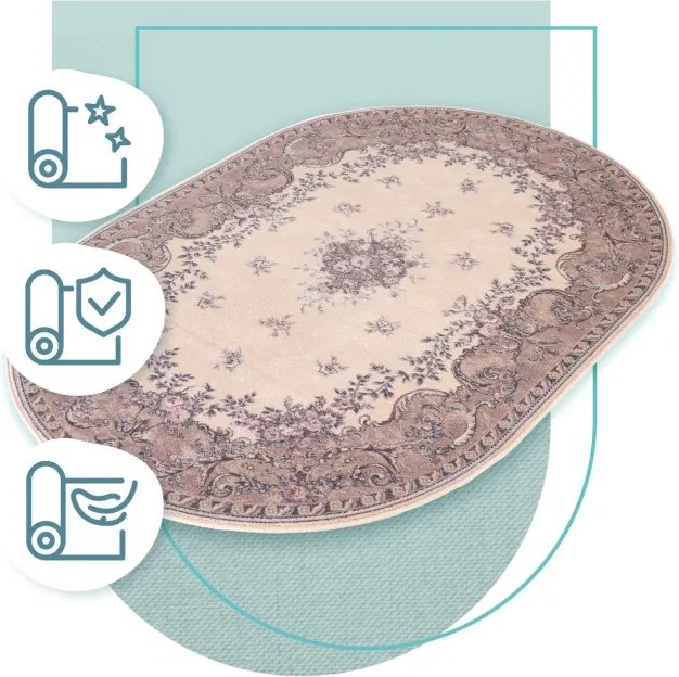 Koberec Agnella Isfahan Dafne Alabaster ovál