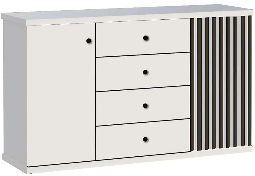 Komoda Cali C-4 biely/čierny