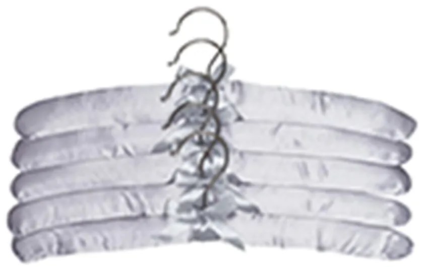 Vespero Saténové vešiaky, svetlosivé, 5 ks