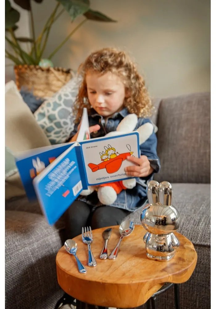 Antikoro detský príbor v striebornej farbe 4 ks Miffy – Zilverstad