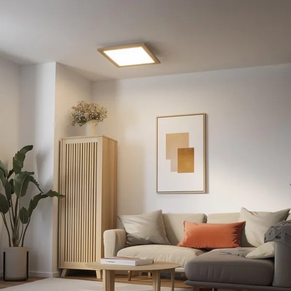Brilagi - LED stmievateľné svietidlo SLIMFRAME WOOD LED/36W/230V 49,5x49,5 cm + diaľkový ovládač