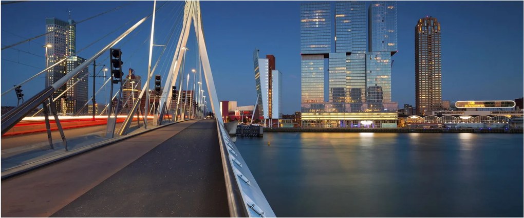 Obraz - Súmrak v Rotterdame, Holandsko (120x50 cm)