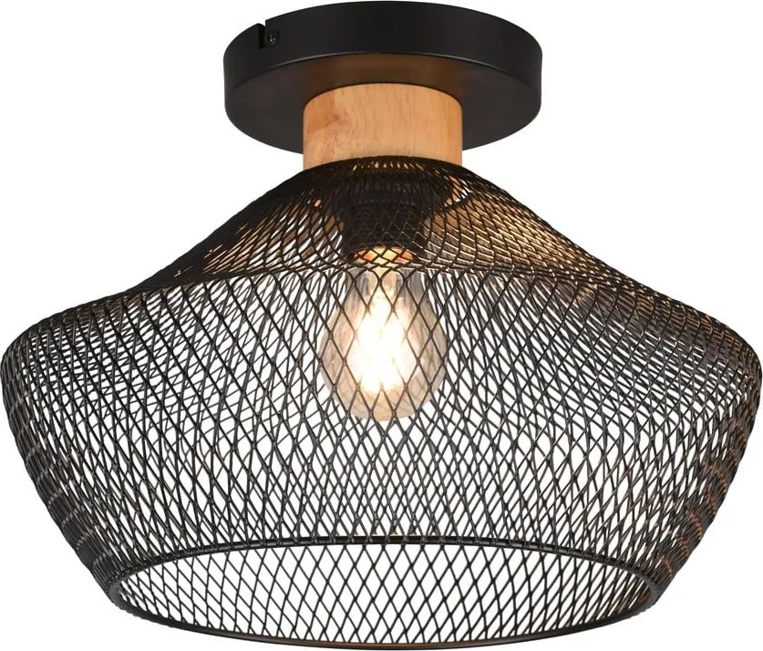 Čierne stropné svietidlo s kovovým tienidlom ø 35 cm Valeria – Reality