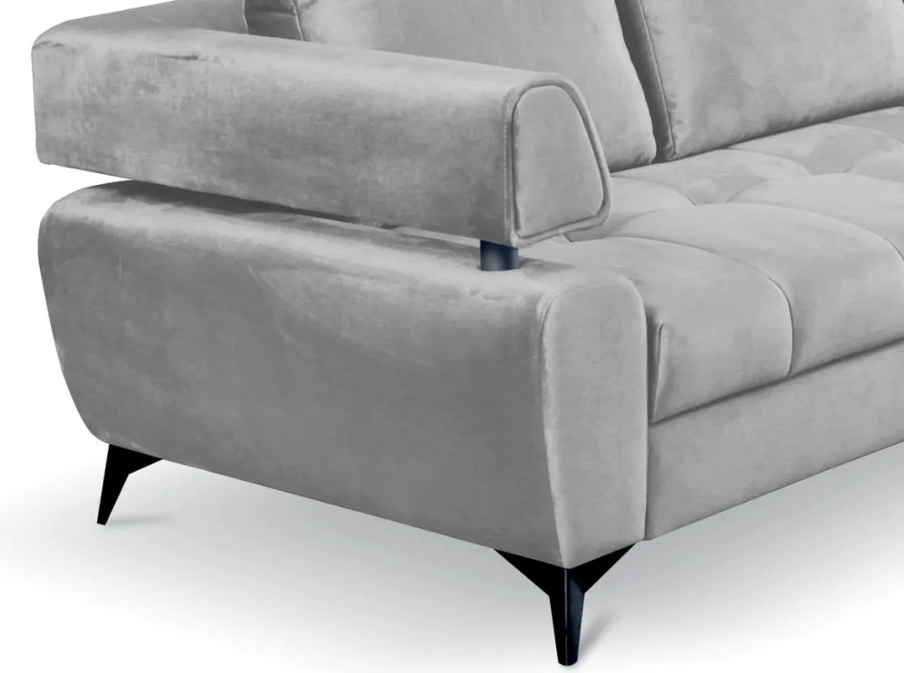 Rohová sedacia súprava Paris, svetlo šedá látka, pravý roh